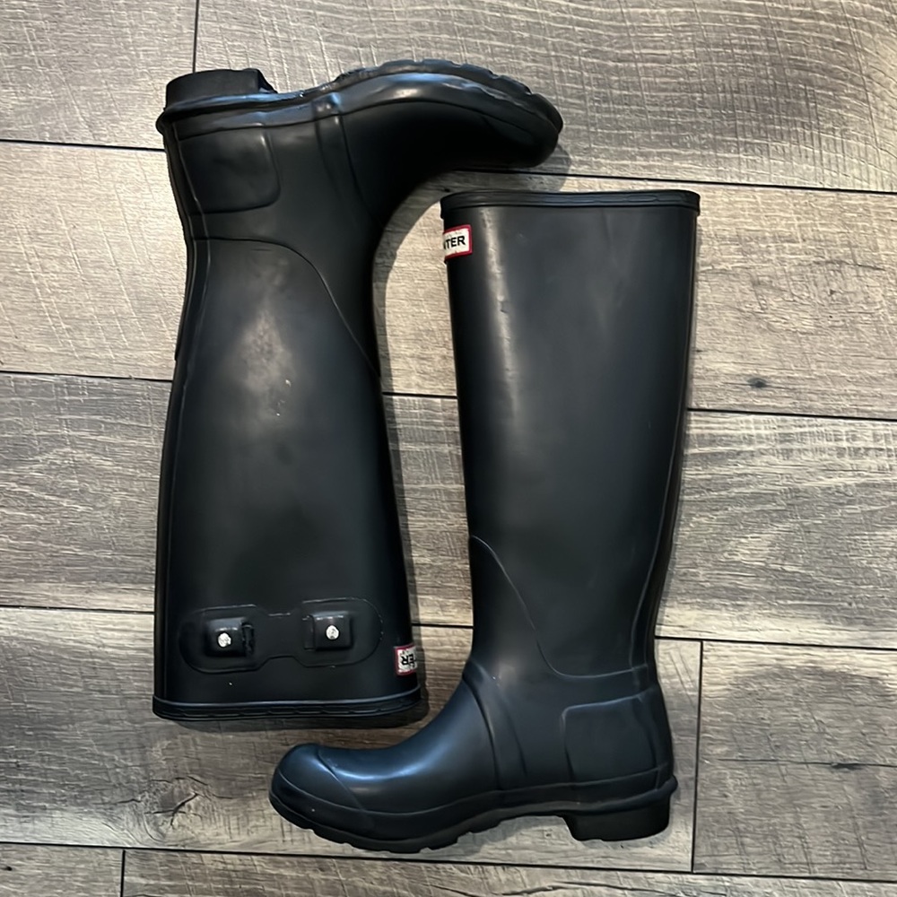 Authentic Hunter Tall Black Waterproof Rubber Rai… - image 8